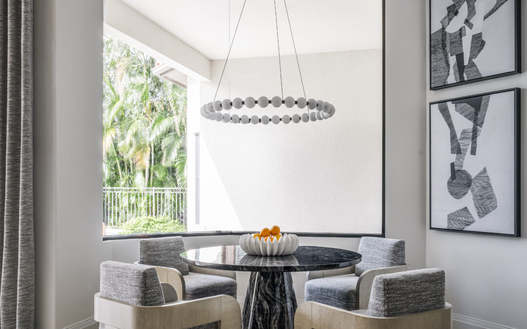 Sitting area by window and with decorative ceiling fixtures